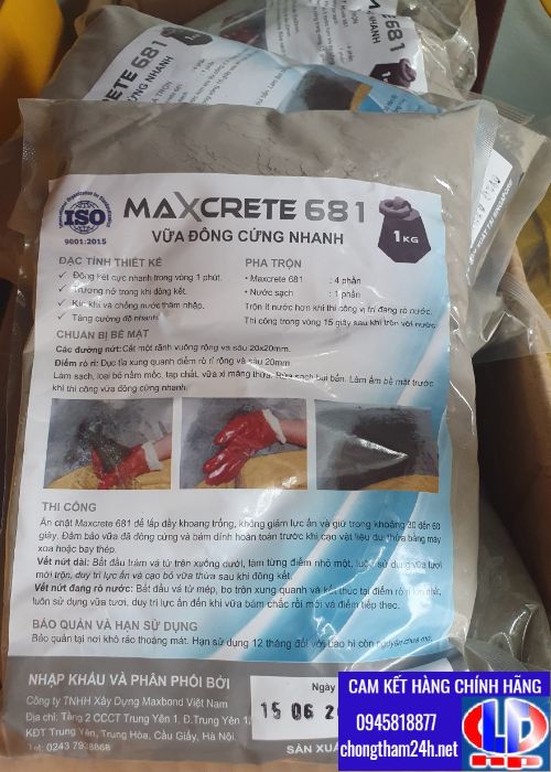 Xi măng đông cứng nhanh Maxcerte 681