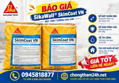 Báo Giá SikaWall Skimcoat VN - Bột Trét / Bột Bả Tường Gốc Xi Măng Cao Cấp (Bao 25kg)
