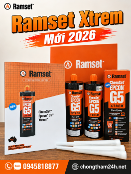 KEO CẤY THÉP RAMSET EPCON G5 XTREM 600ML CHÍNH HÃNG - HOÁ CHẤT CẤY THÉP CHỐNG ĐỘNG ĐẤT THẾ HỆ MỚI